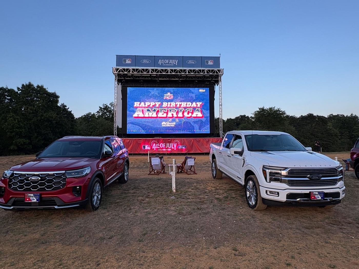 Underdog x MLB A250 drive-in activation with Ford vehicles and LED screen