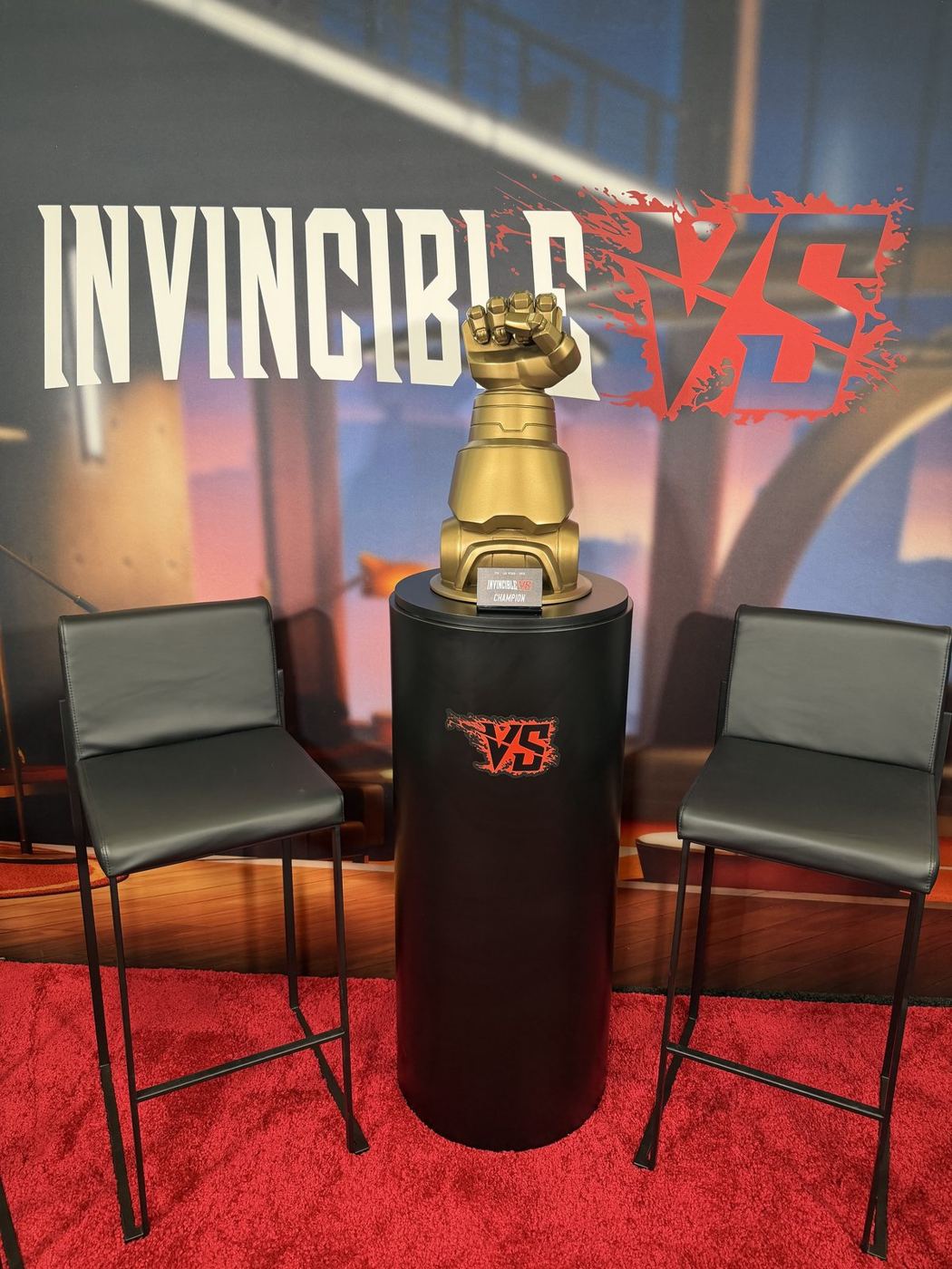 Invincible VS championship trophy on the red carpet at EVO 2026