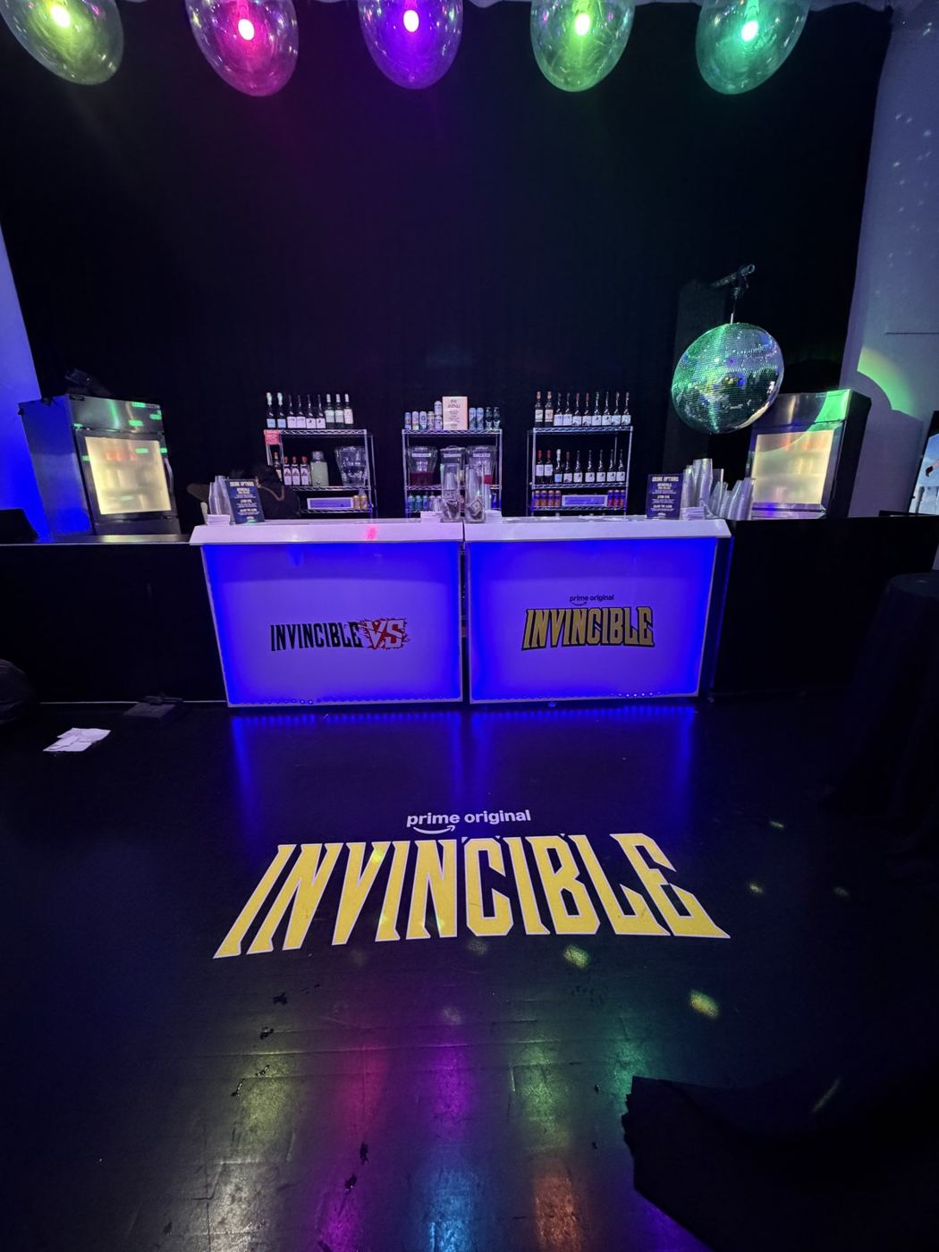Amazon Invincible Season 4 premiere step and repeat bar setup